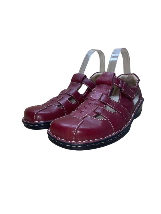 PG Lite Men’s Red Leather Adjustable Strap Closed Toe Sandals Size US11.5/12 main image 3